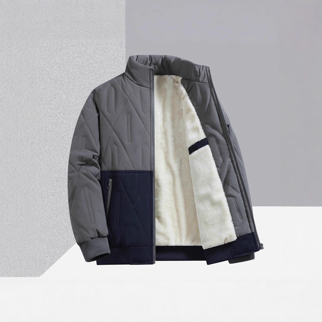 Men's polyester padded jacket with a clean, structured design