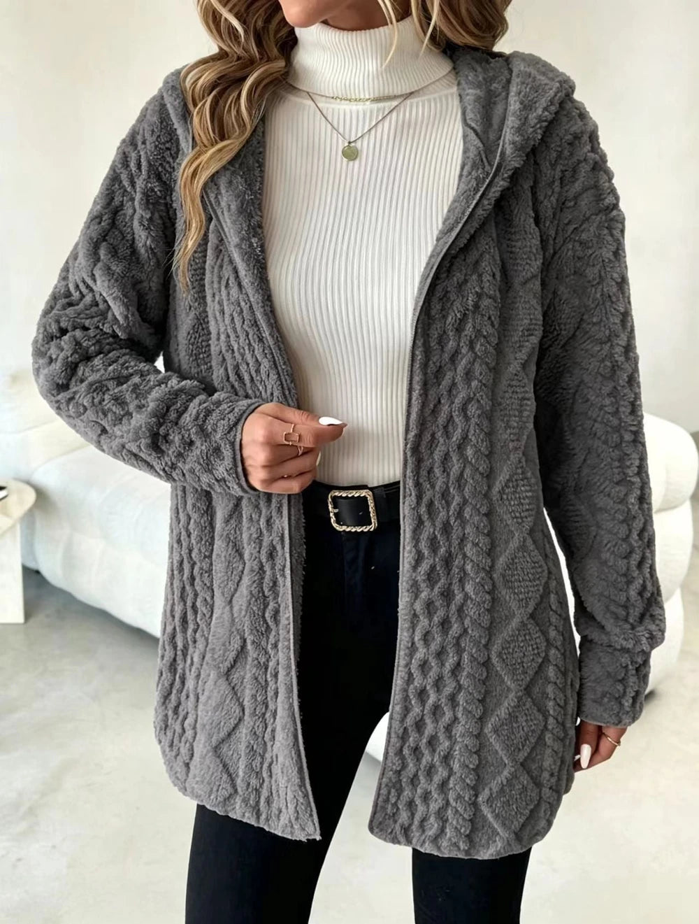 Women's Cozy Hooded Cardigan