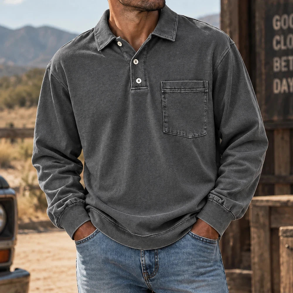 MIVANITY Vintage Forge Henley Shirt Rugged Heritage Style With Everyday Comfort