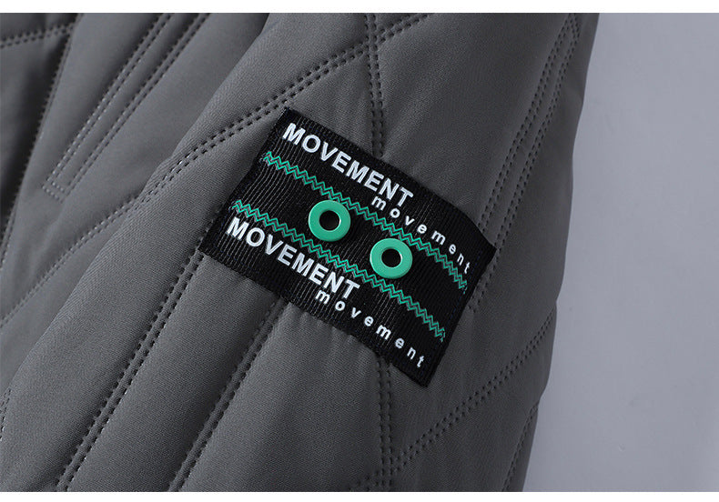 Men's winter padded jacket offered in sizes M through 5XL