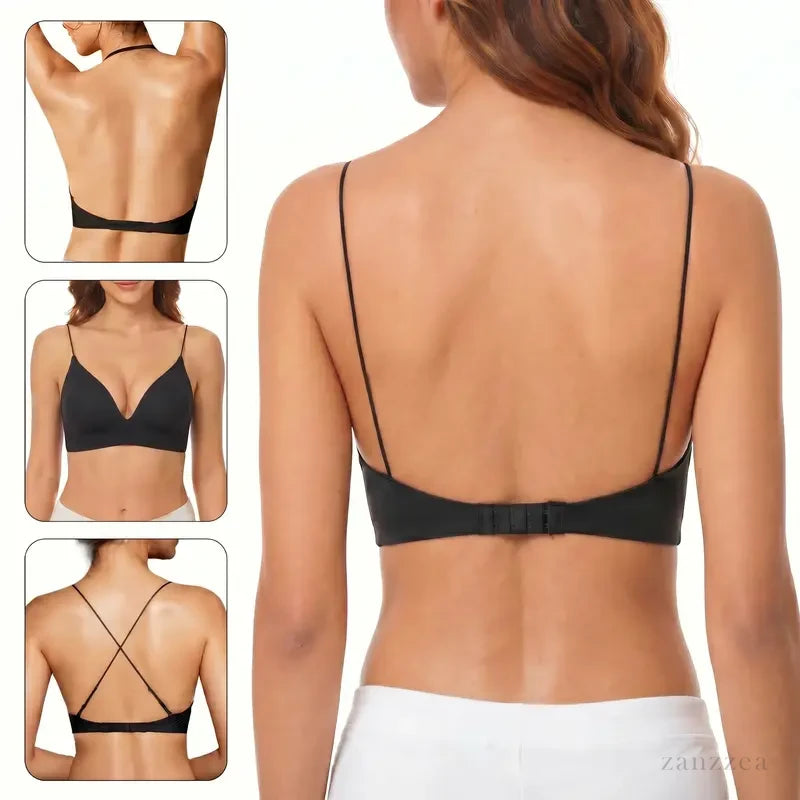 💞Deep V Low Back Backless Bra for A/B/C Cup - Seamless Invisible Bra